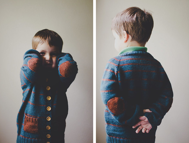 knitting: cardigan, front & back