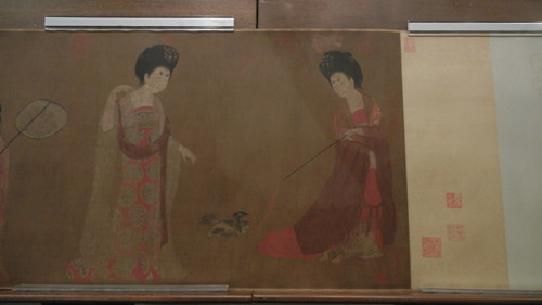 DSCN6226 _ Court Ladies Adorning Their Hair with Flowers (detail 1), Fang ZHOU, 46x180cm, Liaoning Museum, Shenyang, China