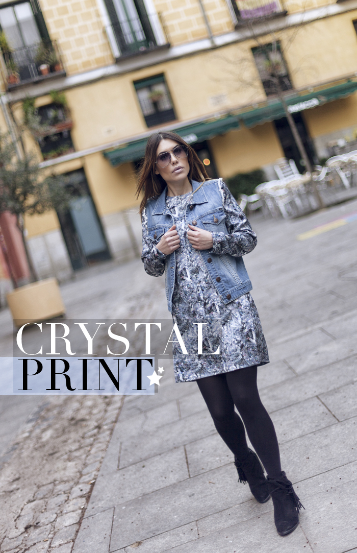 street style barbara crespo crystal print dress sheinside fashion blogger outfit
