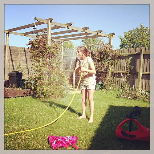 You think you train them.... And then you catch your 11 year old drinking from the hose.