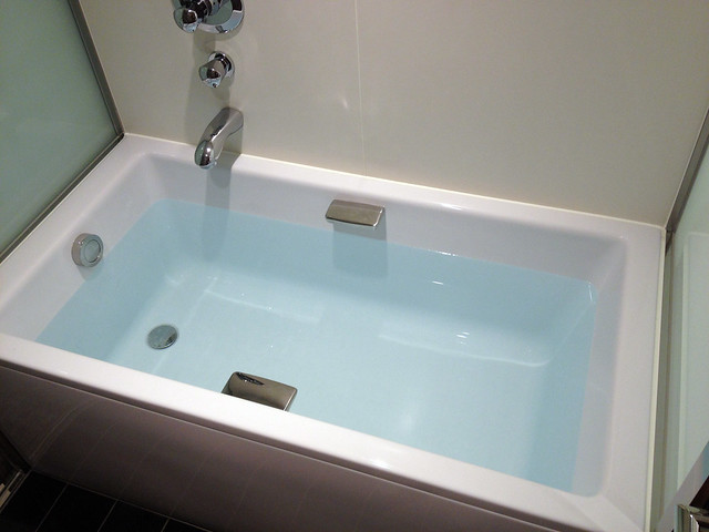 The bathwater appears blue all by itself! (iPhone 4S photo)