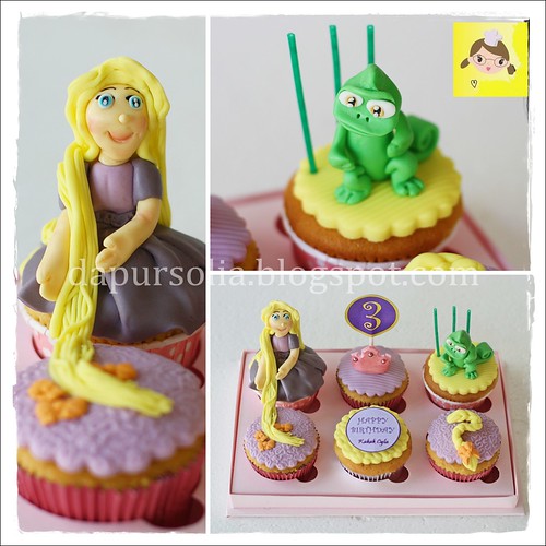 Cupcake Rapunzel untuk Cyla 3rd Birthday