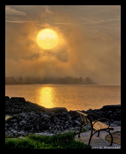 Misty Mystic Sunset at the Bay ~ stitched image 4 shots