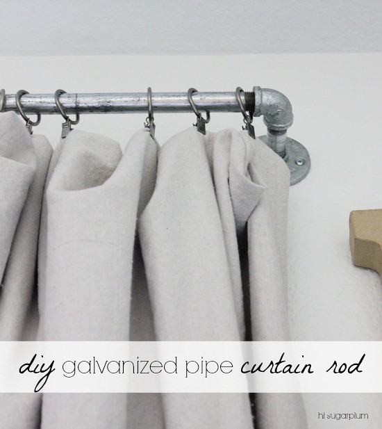 Hi Sugarplum | DIY Galvanized Pipe Curtain Rod