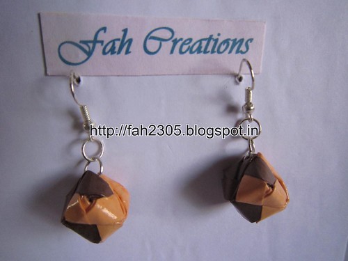 Handmade Jewelry - Origami Paper Box Earrings (Small) (9) by fah2305