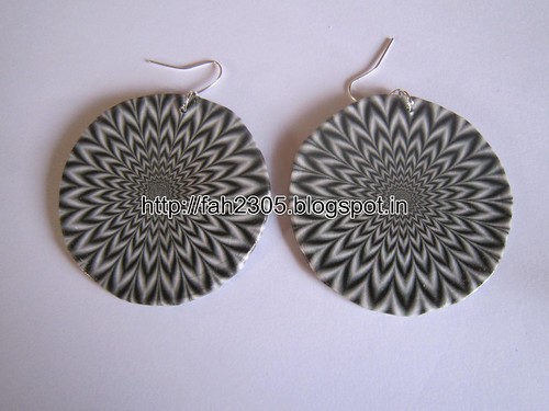Handmade Jewelry - Card Paper Disk Earrings (5) by fah2305