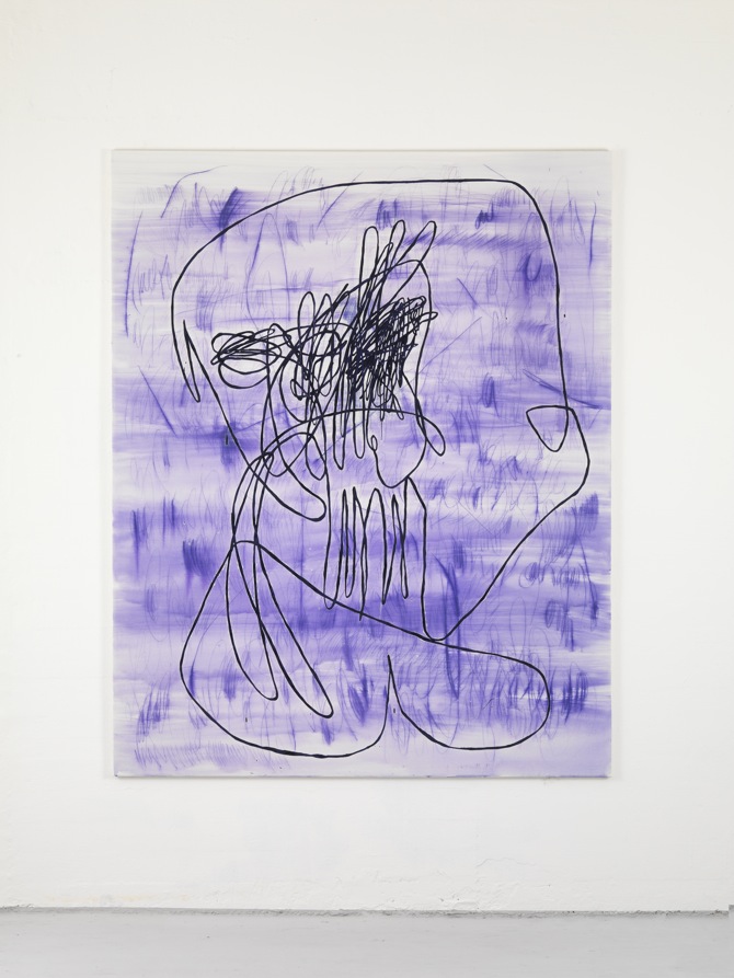 8 Jana Schröder, Spontacts, L 2, 2012, 200 x 160 cm, Kopierstift und Öl auf Leinwand