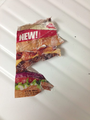 I'm a vegetarian, so there's never meat in the house. The dogs chewed up one piece of mail. It was this.