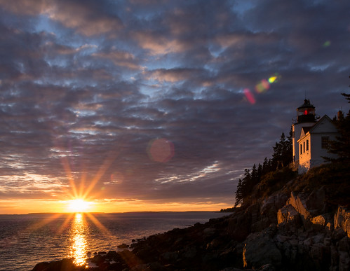 Sunset over Bass Harbor by Peter E. Lee