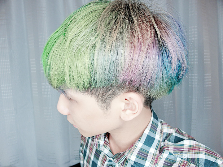 rainbow hair side