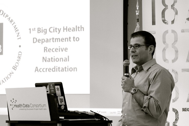 Raed Mansour Talking About a Day in the Life at the Chicago Department of Public Health at the Illinois Health Datapalooza at 1871 Chicago