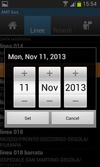 Selezione della data per consultare l'orario 2013-11-11 15.54.59