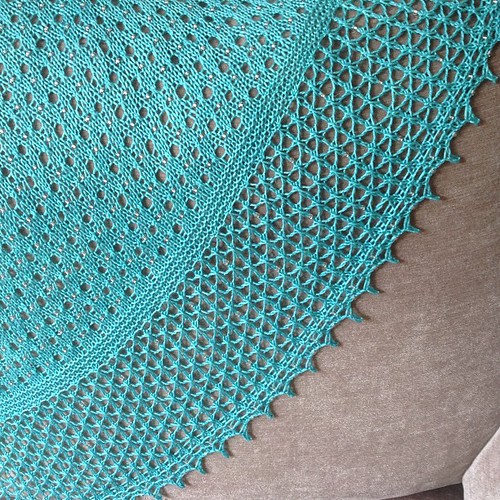 I LOVE this shawl so much. Once again I'm astounded by the magic of blocking.