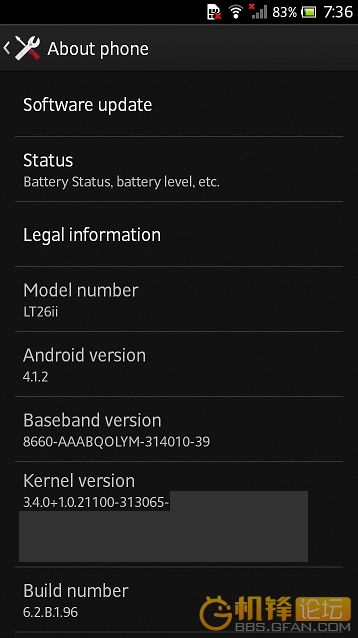 Android 4.1.2  Sony Xperia S  SL