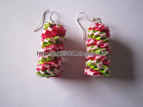 Handmade Jewelry - Paper Lanyard  Earrings (Twisted Non)  (1) by fah2305