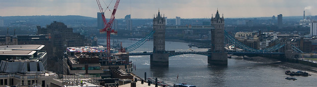 Vue depuis le sommet de The Monument - Panorama du Tower Bridge