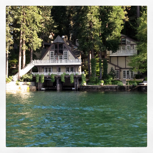 house on the lake-water garage for boat