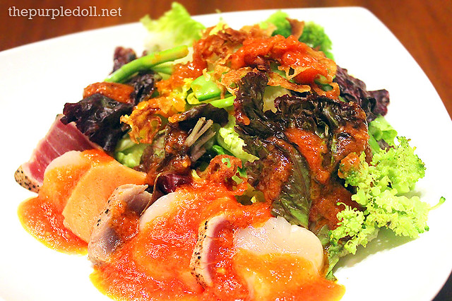 Mixed Sashimi Salad with Tomato Dressing (P520)