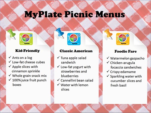 Kid-Friendly, Classic American and Foodie Fare MyPlate Picnic Menus