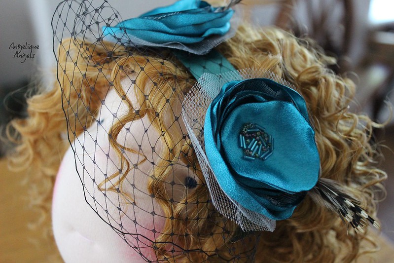 Teal Dolly-sized Fascinator