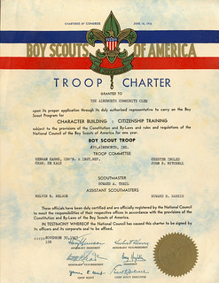 Boy Scout Troop Charter 1947