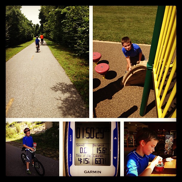 New distance PR for my 9 year old! 15 miles! #mcttrails  #bike #family #summer