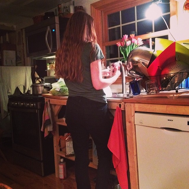 In the kitchen with Olivia.
