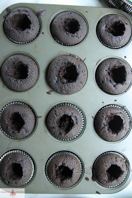 Triple Chocolate Surprise Cupcakes