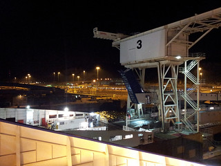 Vue sur le terminal de Dover depuis le ferry DFDS