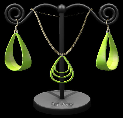 P Teardrop MESH Jewelry Set ~Green 60s~