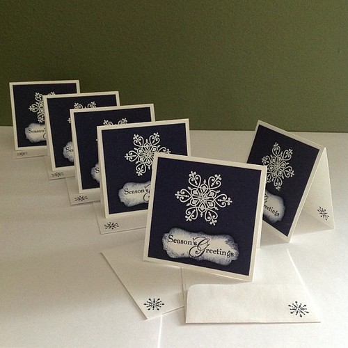 First in a set of cards for 6 pastors wives #Christmascards #stampinup #3x3cards