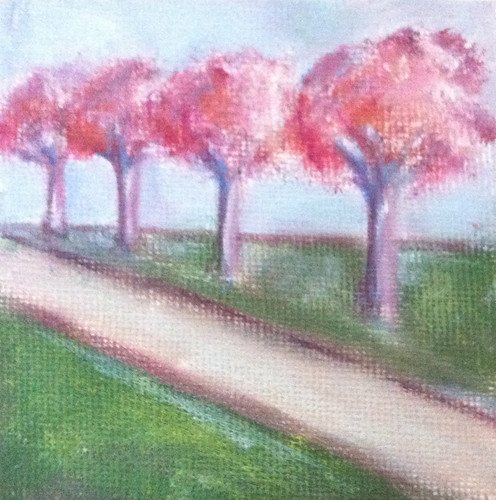 Row of Trees (Mini-Painting as of October 19,  2013) by randubnick