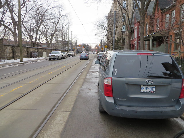 Shaw Street north of King, with streetcar tracks