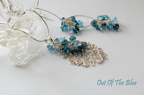 Out Of The Blue Pendant & Earrings by gemwaithnia