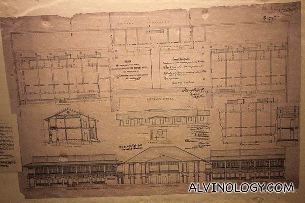 Layout of the Raffles Hotel Singapore at the very beginning 
