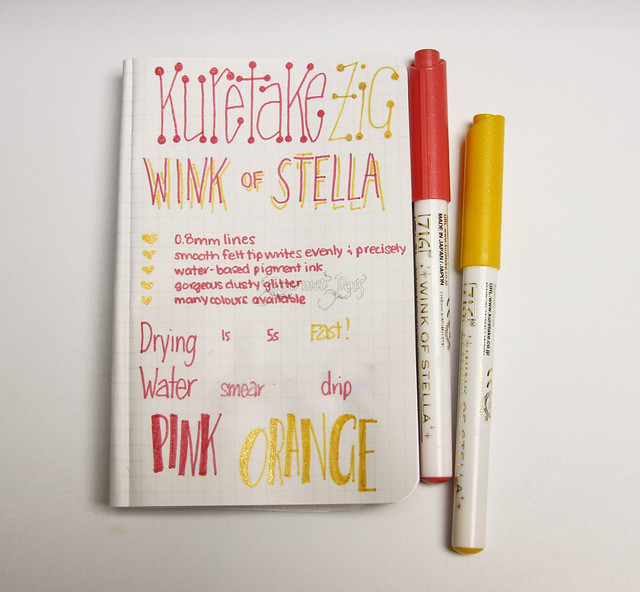 @Kuretake_ZIG Wink of Stella 0.8mm Glitter Marker - Orange & Pink