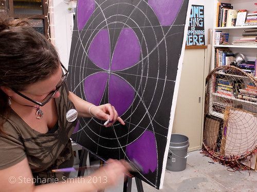 Live painting in my studio on First Friday