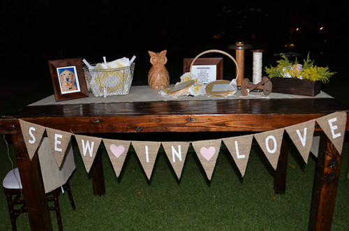 Nicole and Paul's Wedding quilt/guest book table