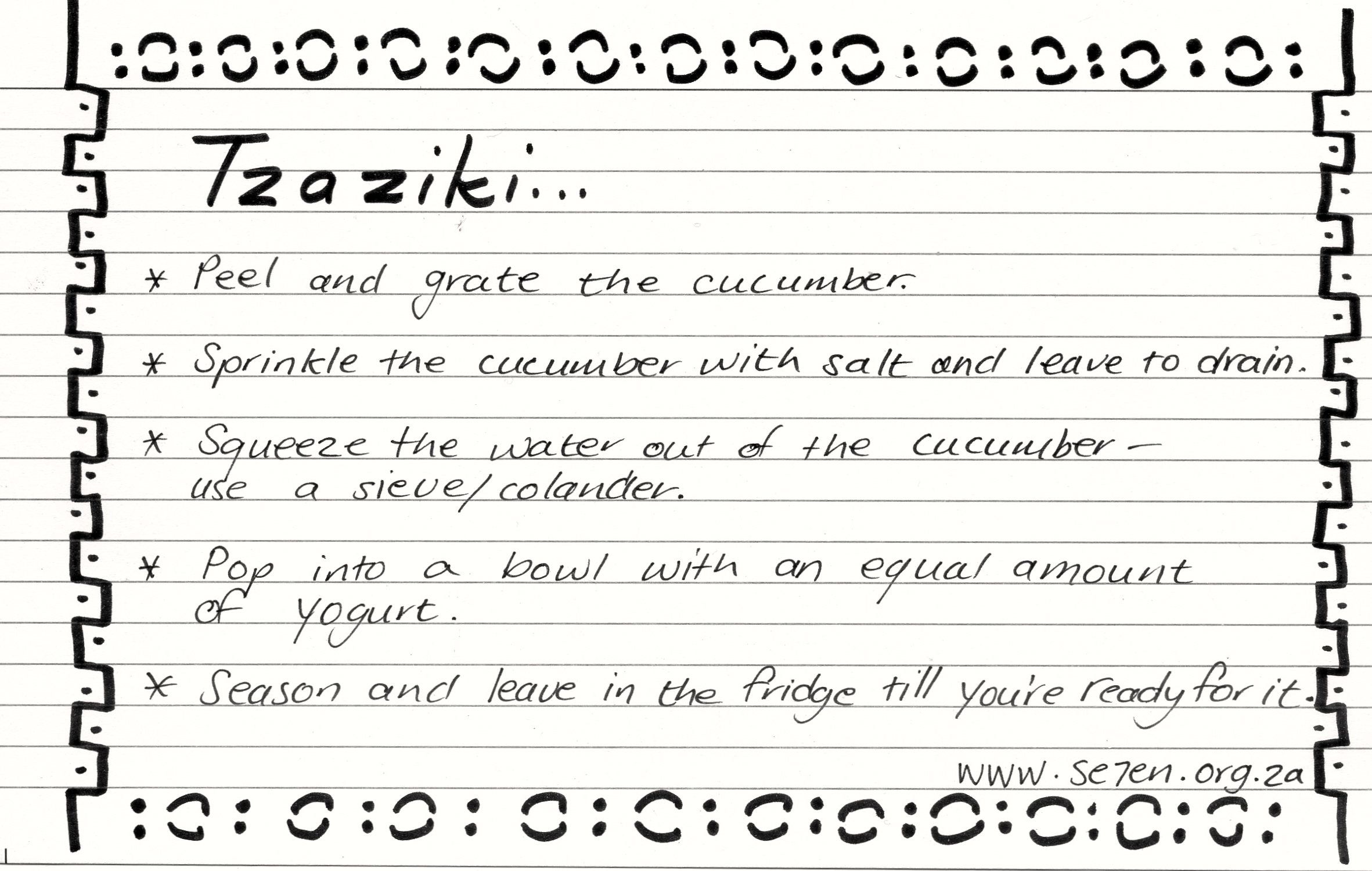 recipe card Tzaziki003
