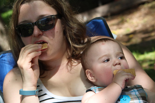 Mummy and Elliott Eating Graham Crackers