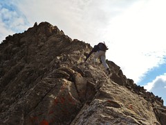 Jeff Scrambling Up the Southwest Ridge of Sneffels