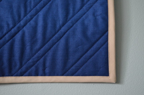Close-up of quilt binding