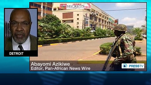 Abayomi Azikiwe ,editor of the Pan-African News Wire, in a Press TV graphic. Azikiwe is a frequent contributor to international media. by Pan-African News Wire File Photos