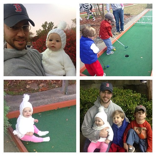 First time to play putt putt as a family. Truly hilarious watching a 3 and 5 year old play!  Memories for sure.