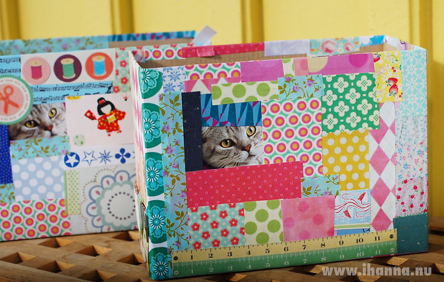 Two fun paper collage boxes