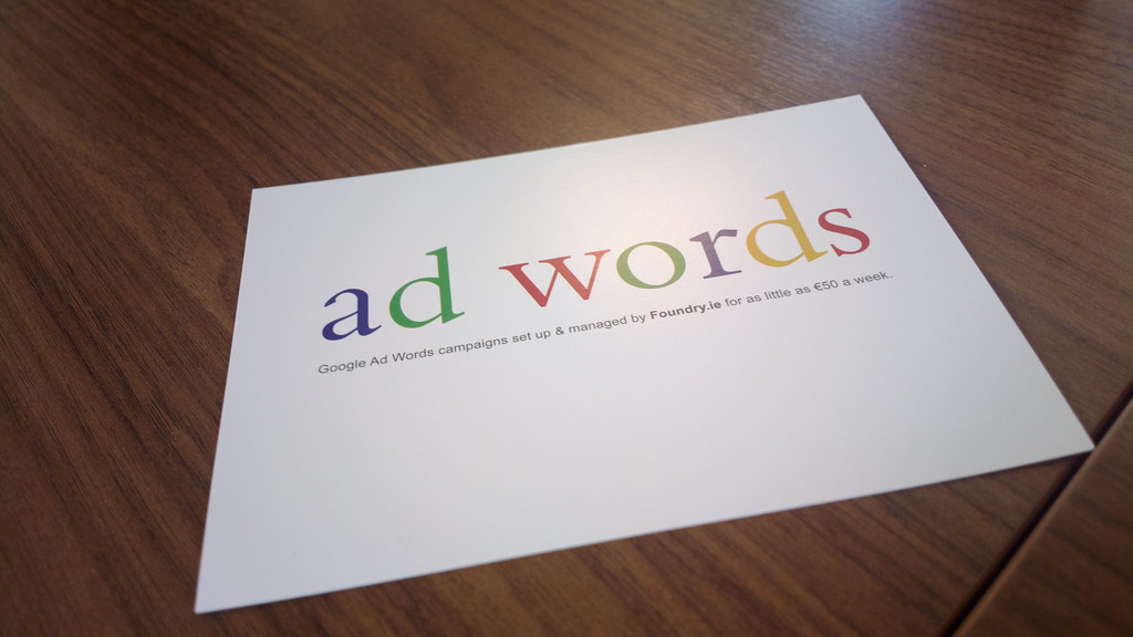 Google adwords postcard