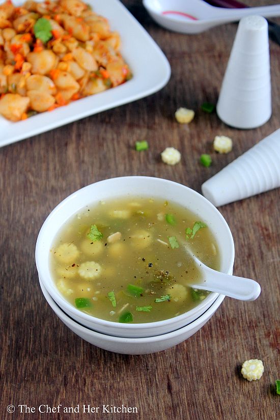 baby corn capsicum soup