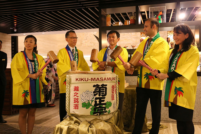 Breaking of sake barrel ceremony