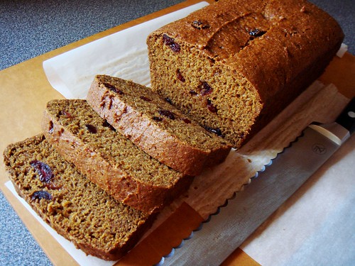 Pumpkin Spice Bread with Cranberries
