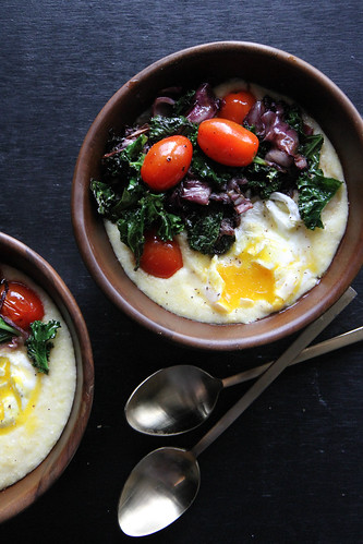 Polenta with Winter Salad and Poached Egg